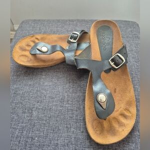 Leather Footbed Wedge Comfort Flat Sandals Spain